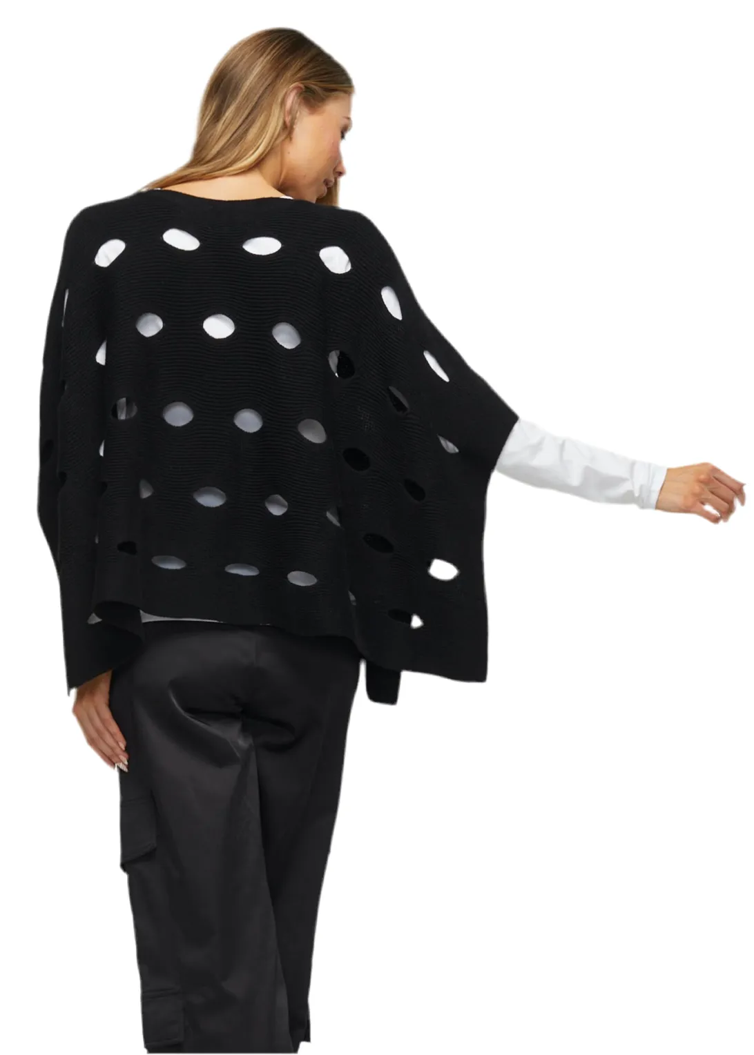 Black Cut Out Poncho By Zaket And Plover