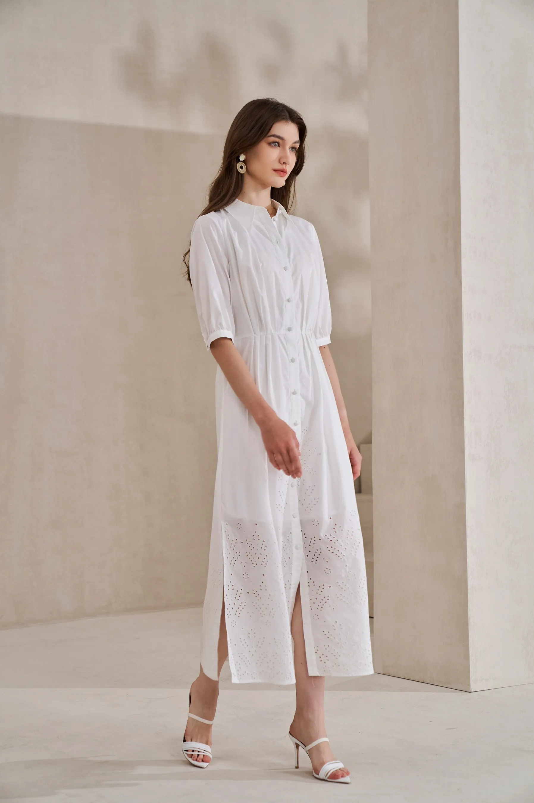 GDS Raven Tencel Long Dress | White