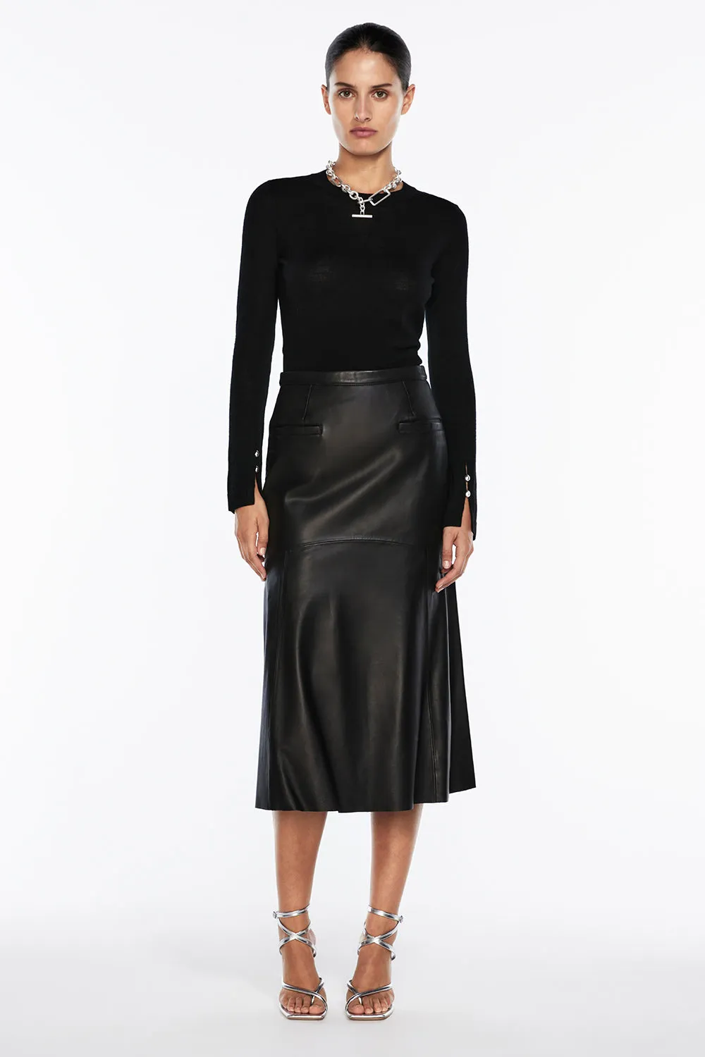 The Fearless Leather Midi Skirt